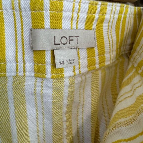 SALE! Yellow Stripe LOFT Cotton Skirt Size 14 EUC - Picture 5 of 5